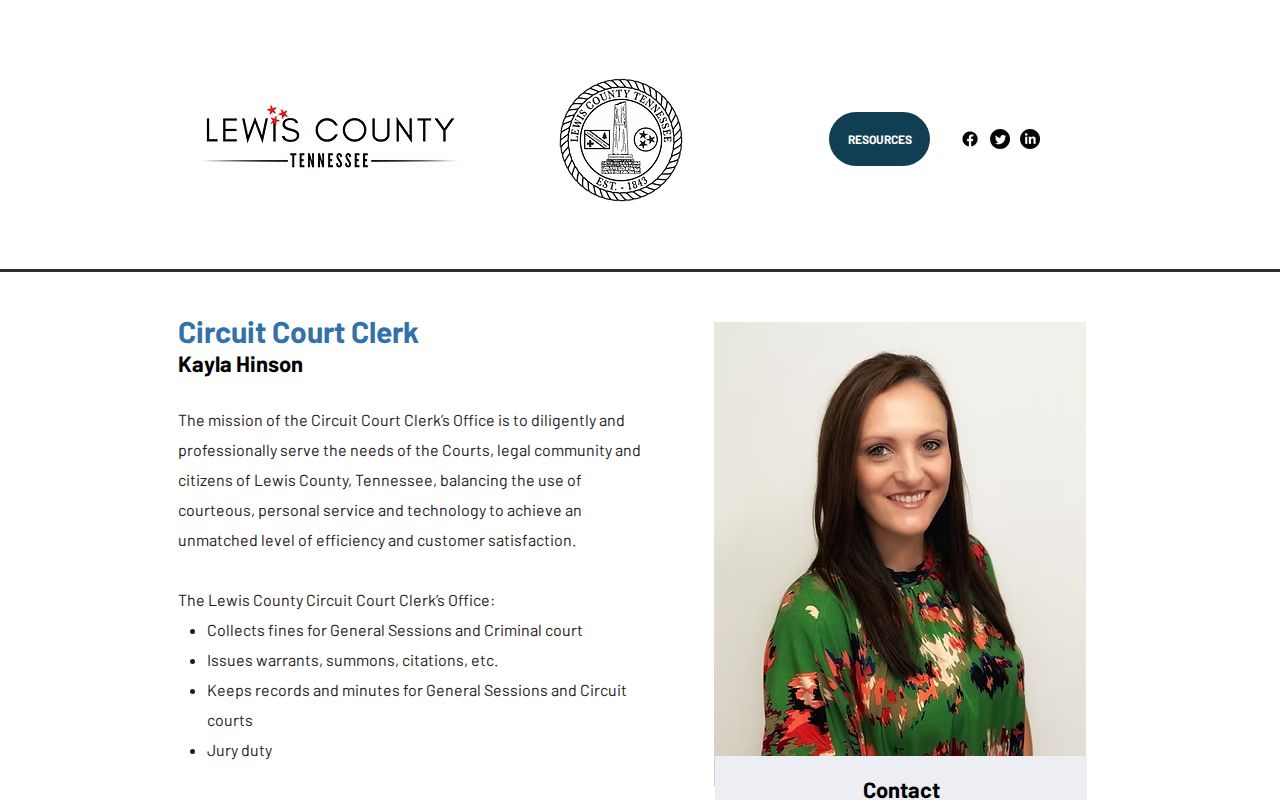 Lewis County court docket and Circuit Court Clerk details