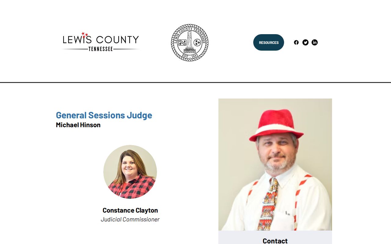 Lewis County court docket contact for General Sessions Court