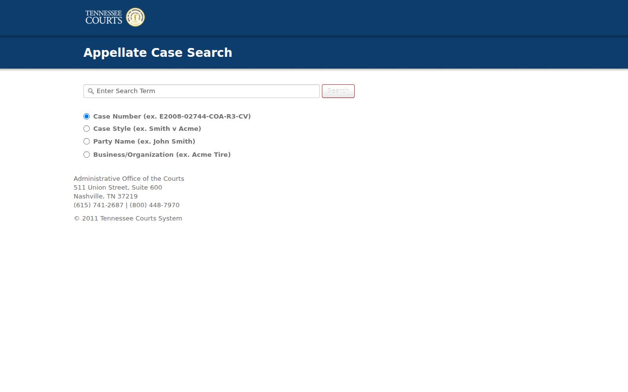 Lewis County court docket access through Tennessee appellate Public Case History